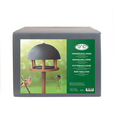 Mesa Comedero para Pajaros Redondo con Techo Negro